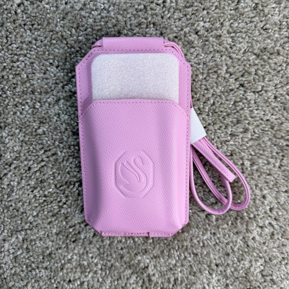 Swarovski Pink Crossbody Phone Case Card Pocket Strap Logo Holder Synthetic